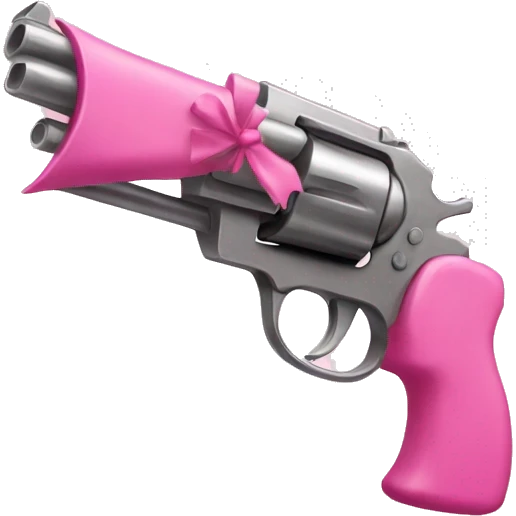 pink gun with bow emoji