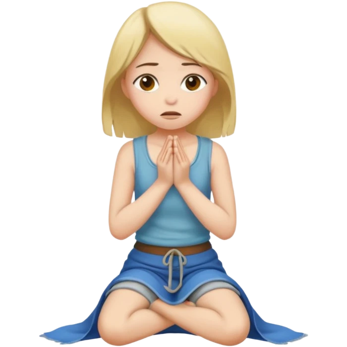 Girl begging on knees emoji