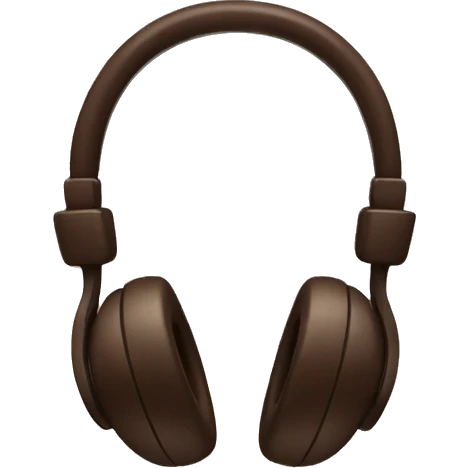 headphones dark brown emoji