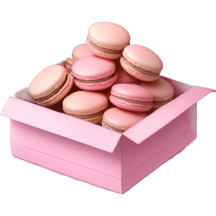 macaroons in baby pink box emoji