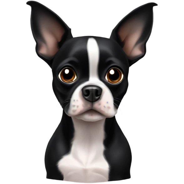 Solid black Boston terrier chihuahua mix emoji