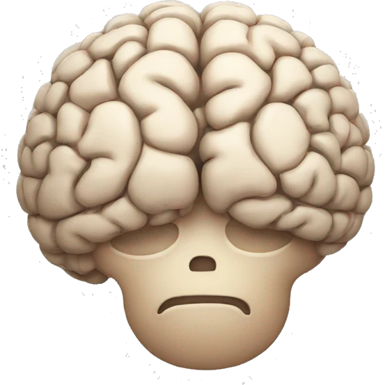 a very sad brain with a sad face   emoji