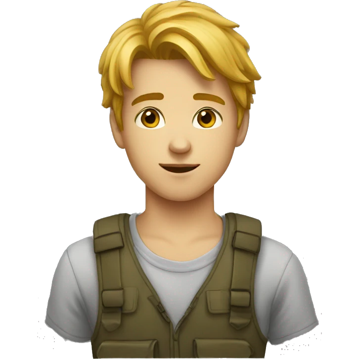 Jeune homme qui fait un v emoji