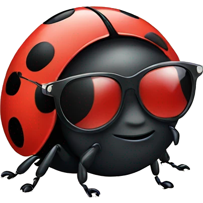 Ladybug wearing sunglasses emoji