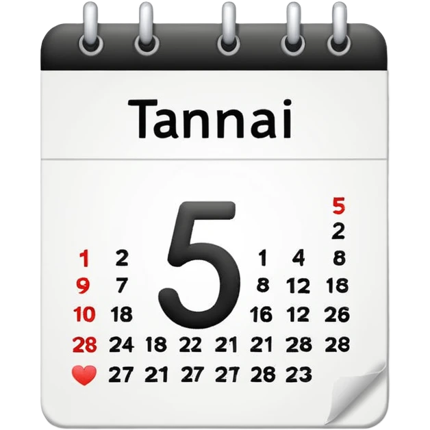 calendario de uma folha de numero 5 emoji