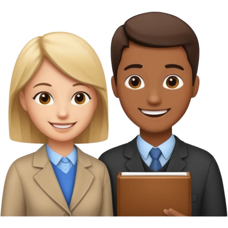 A teacher and a student having a conversation facing each other. emoji