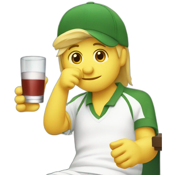 Drinking and using lacoste emoji