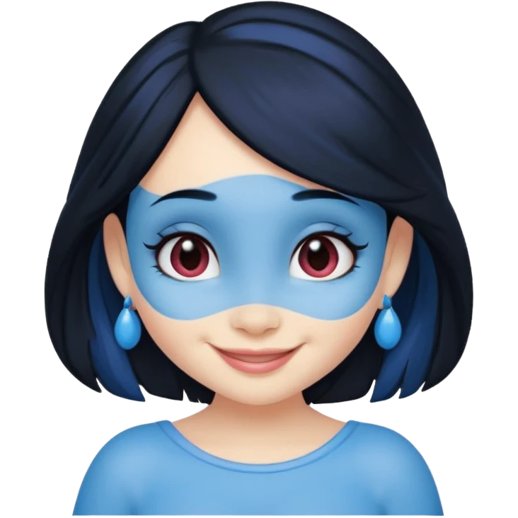 Smurffete with black hair and blue skin emoji emoji