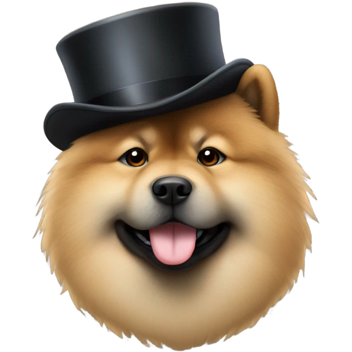 Eurasier chow with a top hat emoji
