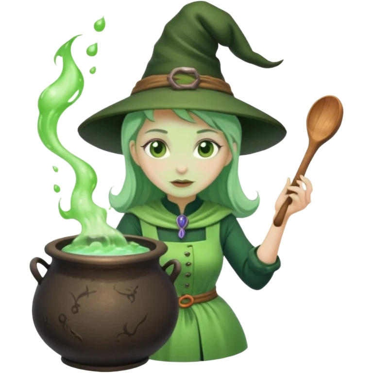 green witch cooking potion emoji