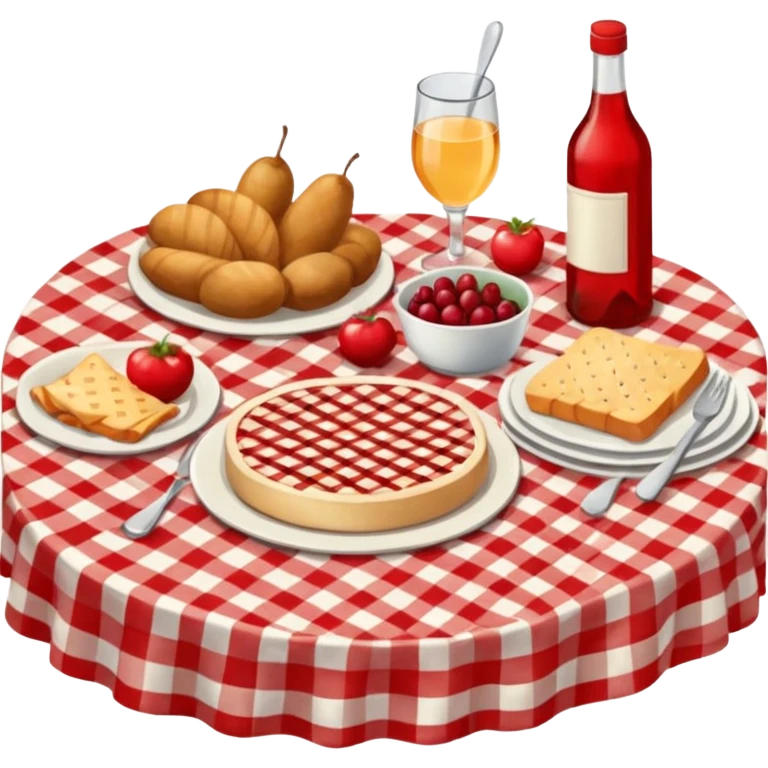 table of picnic, having tablecloth emoji
