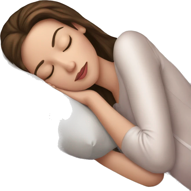 sleeping beauty brunette white girl with a silk pillow emoji