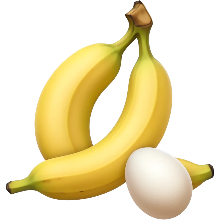 A banana standing between two eggs emoji