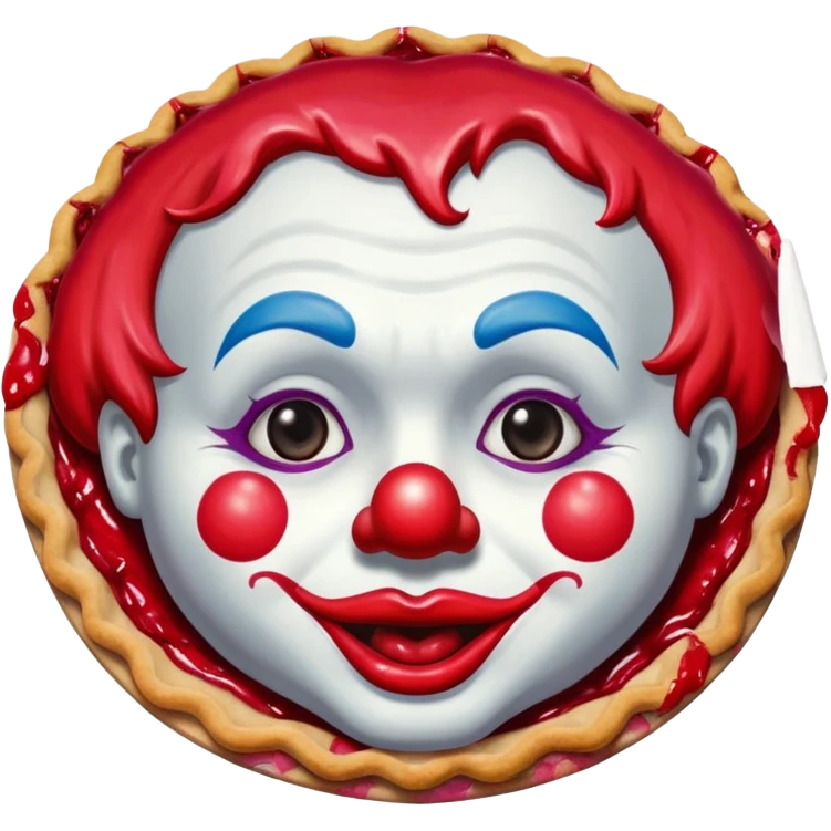 a clown face with a cherry pie emoji