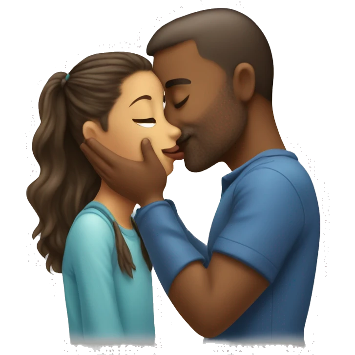 11 years old girl sending a kiss to her dad emoji