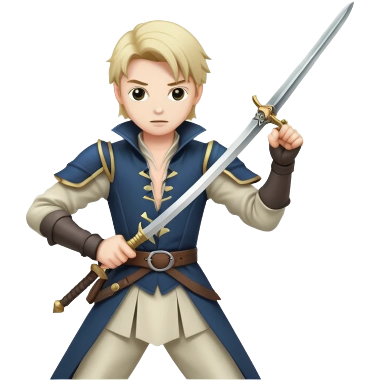 duelist with sword and rapier in fighting stance emoji