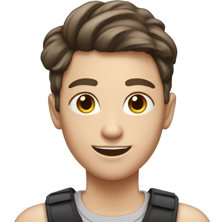 pale masc lesbian brunette smiling  emoji