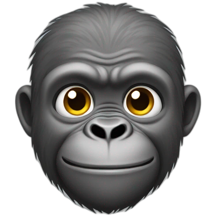 young gorilla with grey face emoji