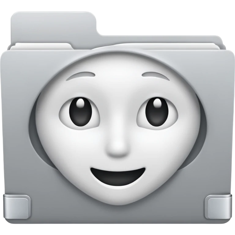 white and gray folder empty 3/4 face emoji