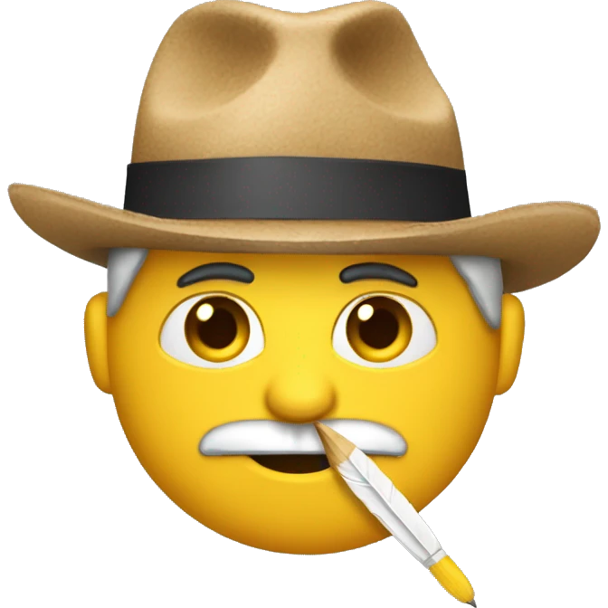 Hombre con pincel y pluma en mano emoji