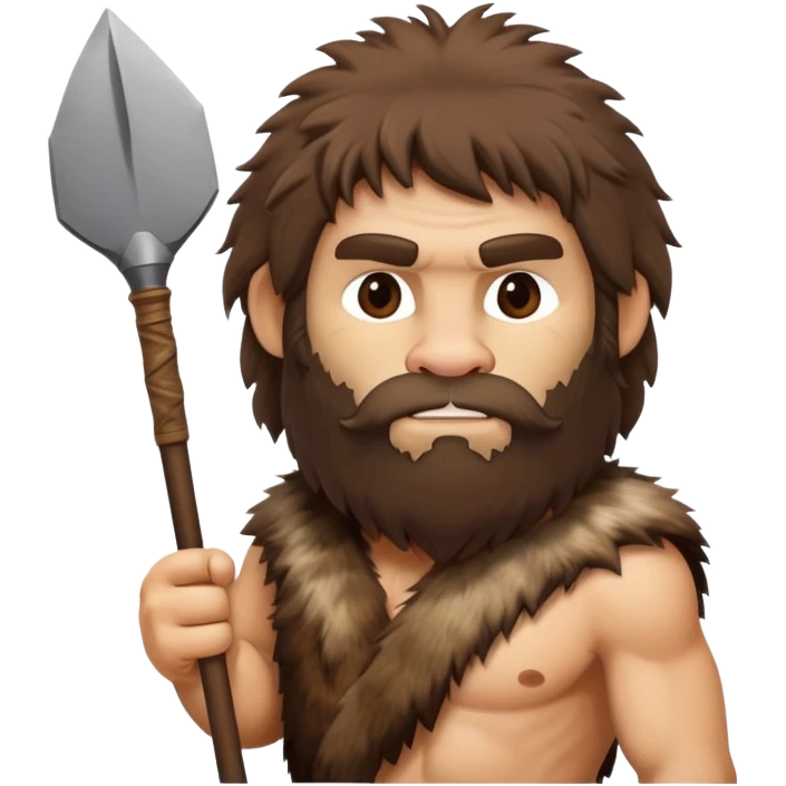 caveman with animal fur clothing and a club emoji