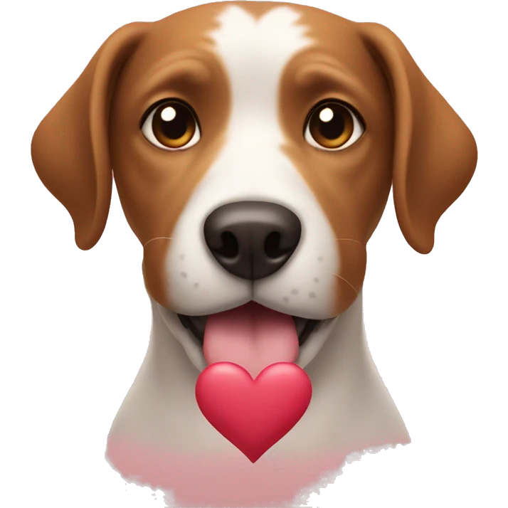 Dog with hearts emoji