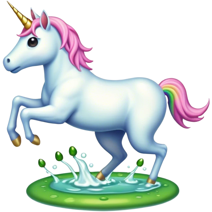 Unicorn jumping out from frog spawn emoji