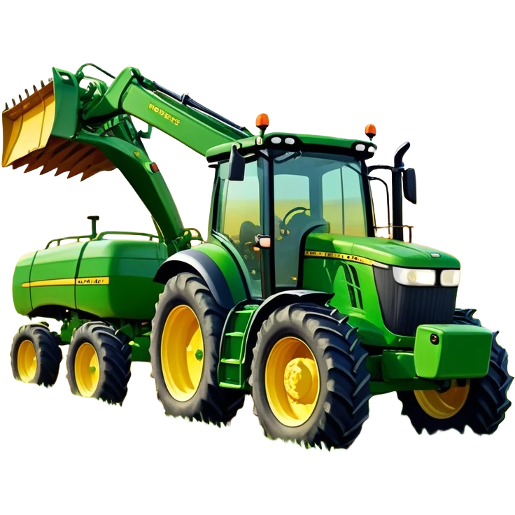 Howard EHD 180 (2019) – Cinematic-realistic John Deere 6155M tractor towing a Howard EHD 180 slasher, its green and yellow frame cutting through thick overgrown paddocks. The bright orange slasher spins rapidly, clearing a wide path of grass as birds scatter into the air, the warm evening light casting long shadows over the farmland. emoji