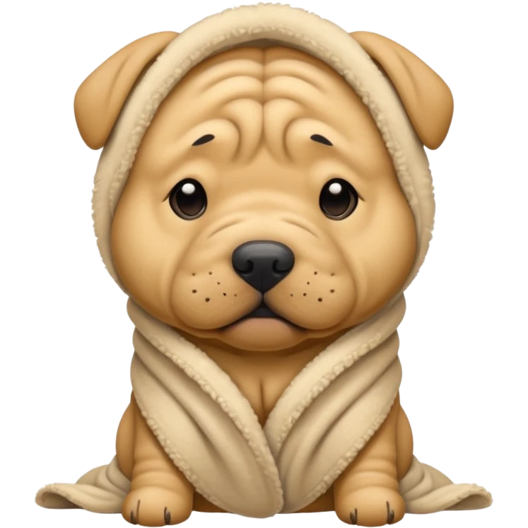 Shar pei in blanket emoji