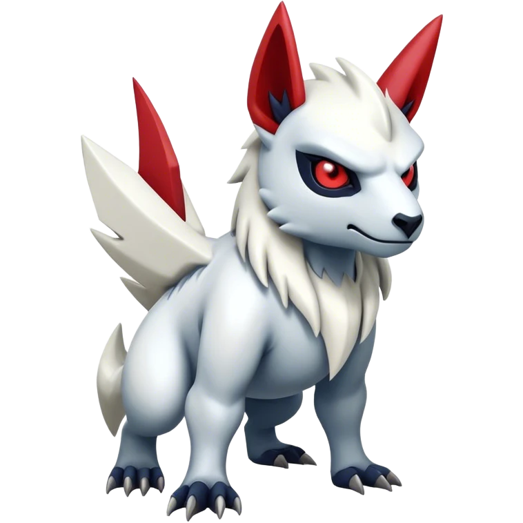 Edgy cool Absol-Zangoose-creature-hybrid full body  emoji