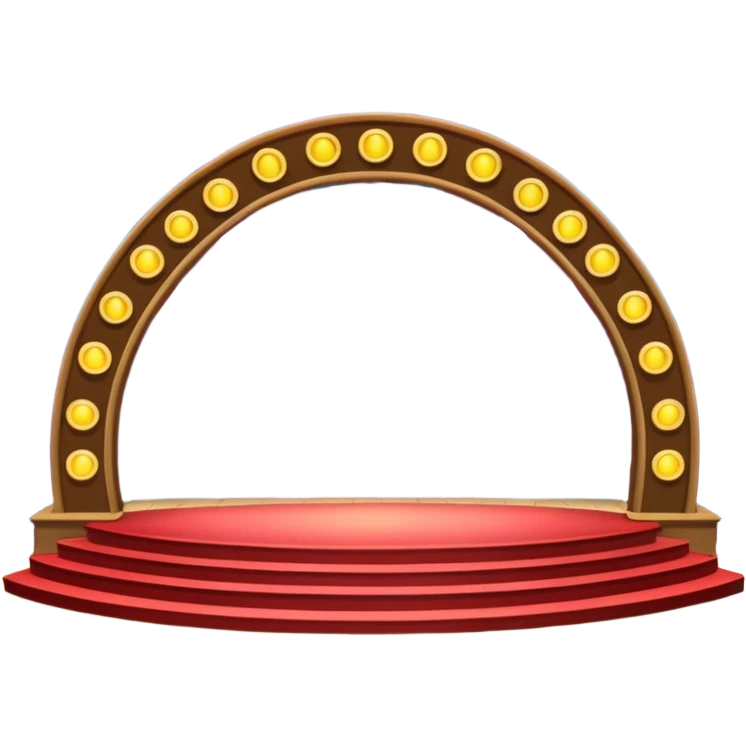 A concert-style stage with colored lights pointing downward. emoji