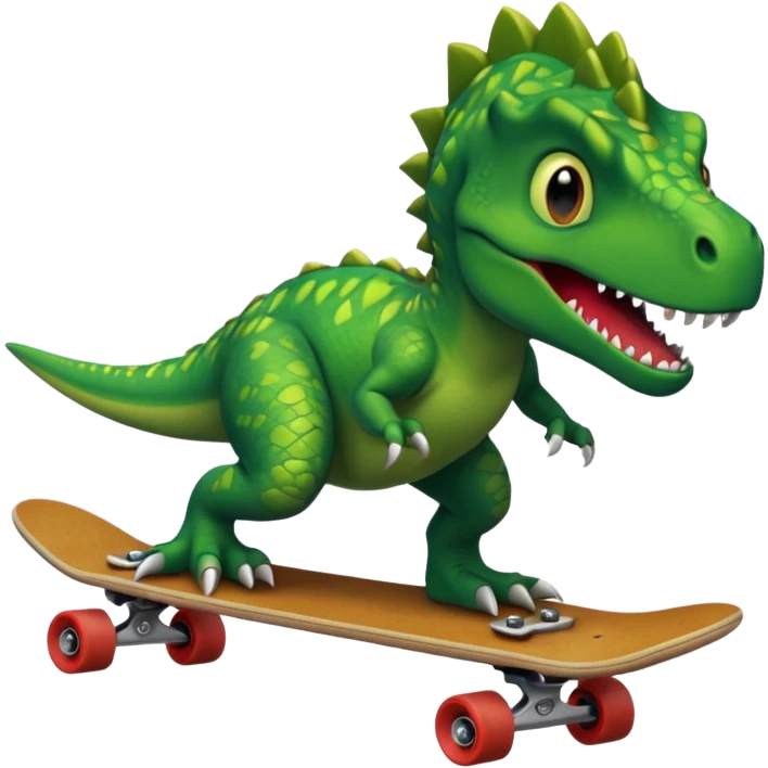 Dinosaur on a skateboard emoji