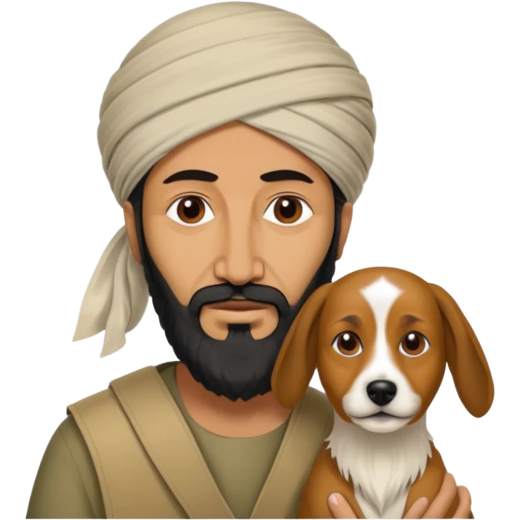 Osama bin Laden with a dog emoji