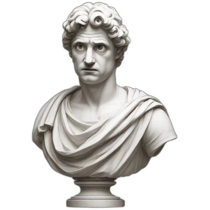 confused italian statue with eyes emoji