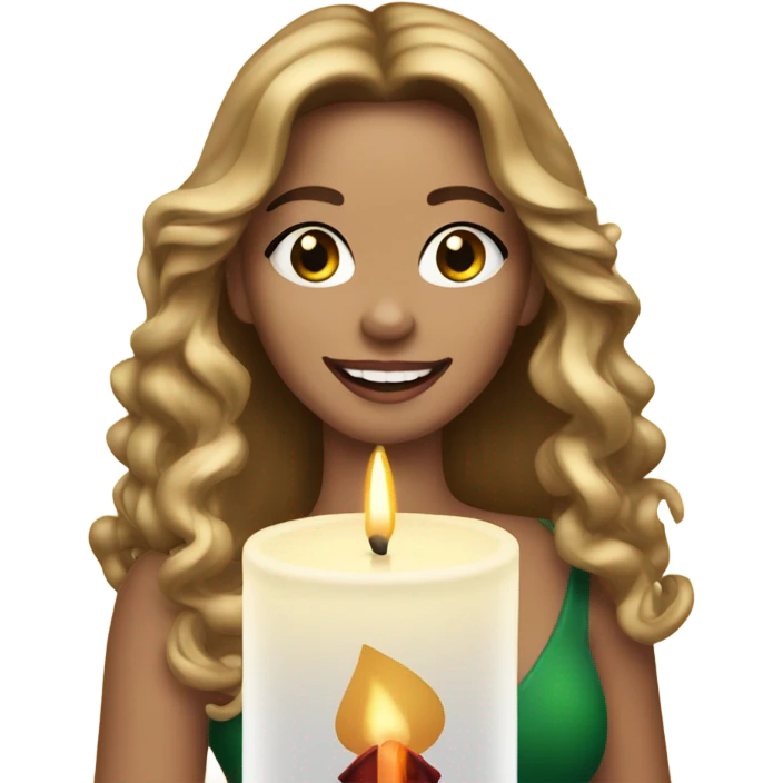 Mariah Carrey with a Christmas candle emoji