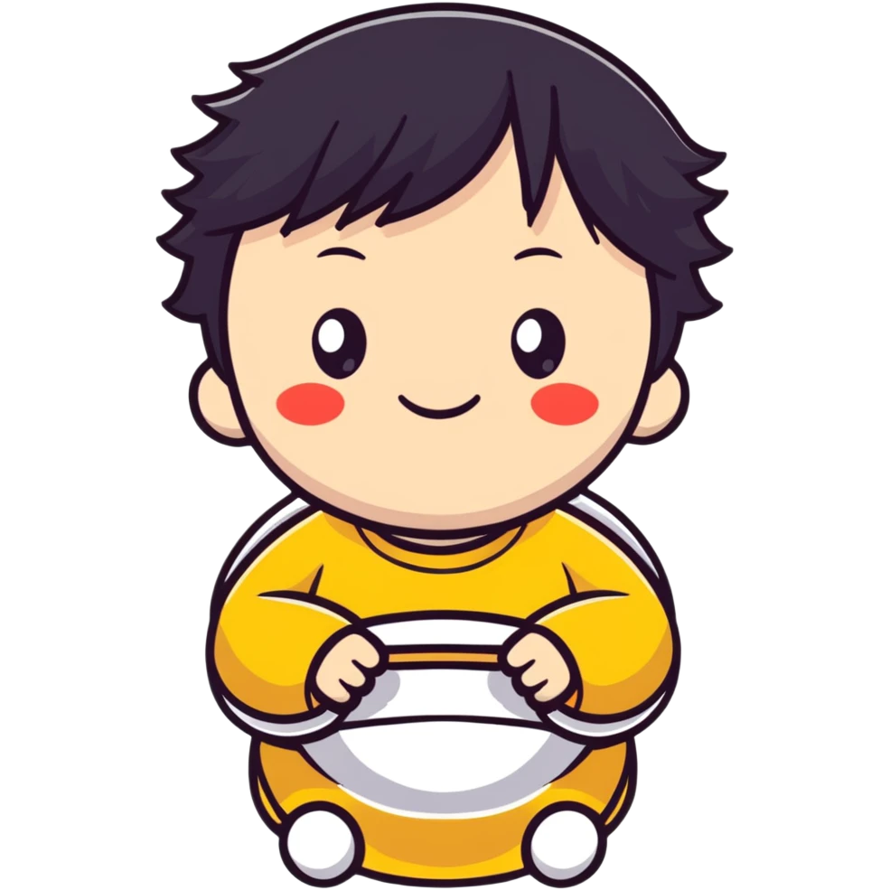 relaxed yurui character with lazy smile emoji