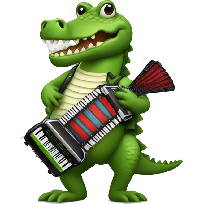 crocodile with accordion emoji
