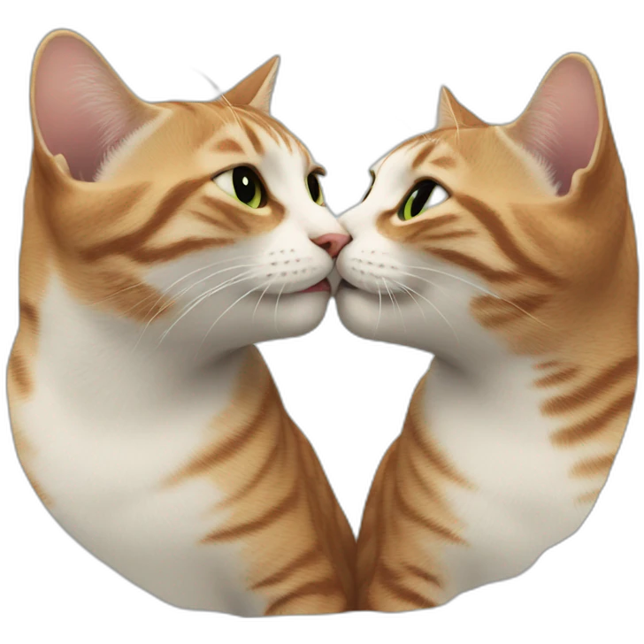 Cats kissing each other emoji
