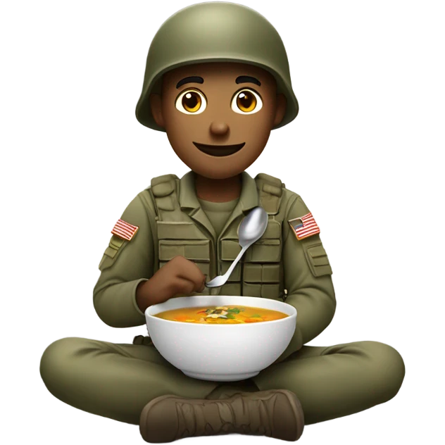 Soldier eating soup emoji
