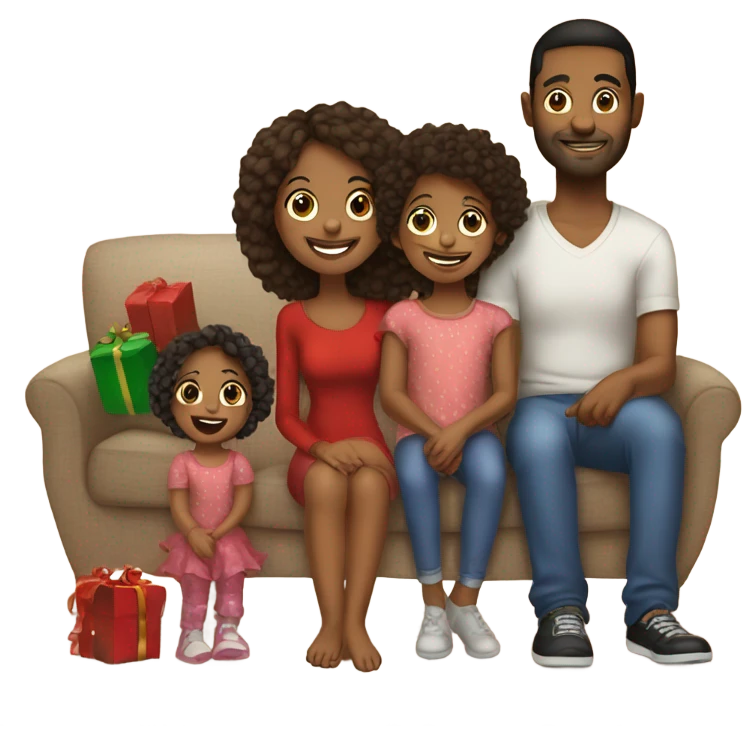 Family with a 2 yrs old girl chrimas card emoji