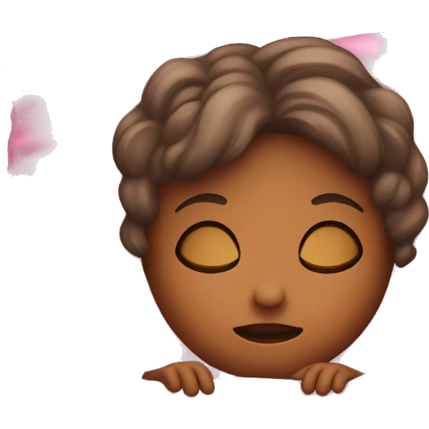 girl sleep in her pink bed emoji