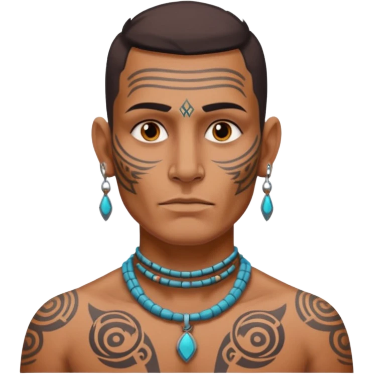 ancient incadian with tatooed on neck and face emoji