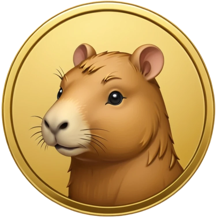 uma moeda de capybara fofinha emoji