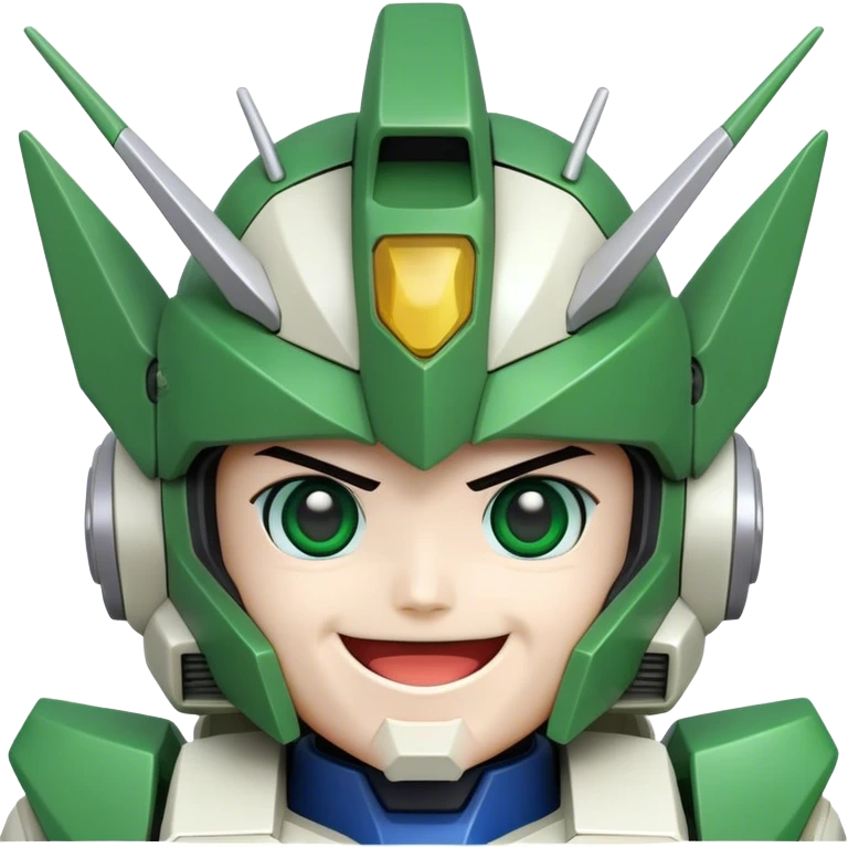 Green gundam happy face emoji