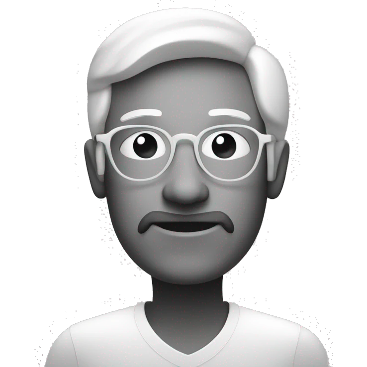 Un diseño minimalista en blanco y negro de un óvalo estilizado, rodeado por un trazo curvo emoji