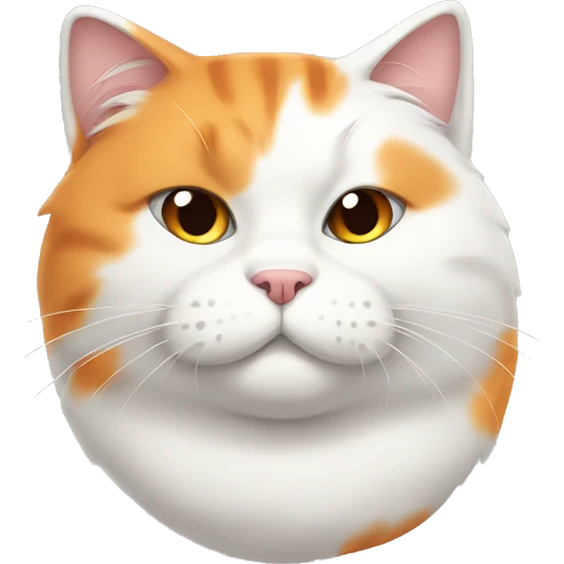 White and orange fat cat emoji