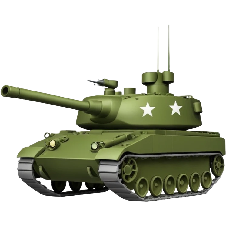high quality tank factory, military green color, no smoke, visually appealing emoji