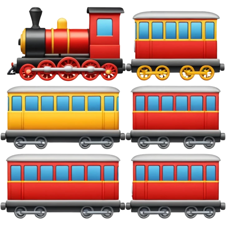 toy car and train emoji