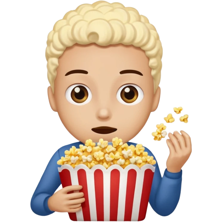 Person with this emoji 👀 for eyes and is eating popcorn 🍿 emoji