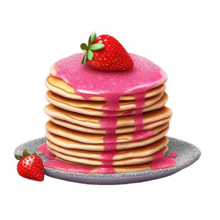 Hot pink breakfast with glitter  emoji
